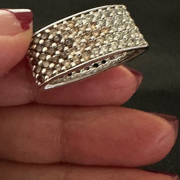 Dual sided cz paved stones mixed color rectangular pendant - Picture 15 of 16